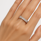 Anillo Churumbela Circonia Baguette Plata .925 con Baño de Rodio