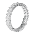 Anillo Churumbela Circonia Baguette Plata .925 con Baño de Rodio