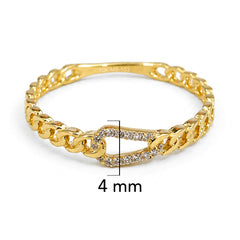 Anillo Inspirado Tiff con Micro Circonias Oro 10k