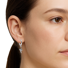 Huggies Rayo con Micro Circonias Plata .925 con Rodio