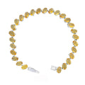 Pulsera Piedras Preciosas Citrino con Broche Plata .925 con Baño de Rodio
