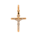 Dije Crucifijo Oro Blanco y Dorado 14K