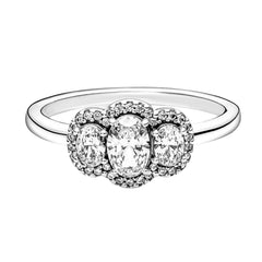 Anillo Inspirado Pan 3 Circonias Plata .925