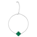 Pulsera 1 Flor Inspirada Van C Piedras Naturales Plata .925 con Baño de Rodio