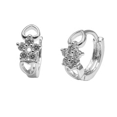 Huggies Flor con Circonias y Corazones Plata .925