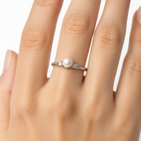 Anillo perla Plata .925