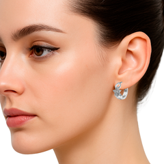 Huggies Flor con Circonias y Corazones Plata .925