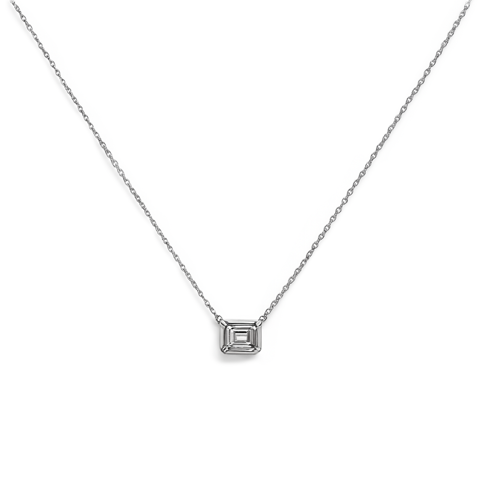 COLLAR CIRCONIA CUADRADA PLATA .925