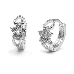 Huggies Flor con Circonias y Corazones Plata .925