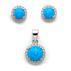 Juego Piedra Ópalo con Circonias Plata .925