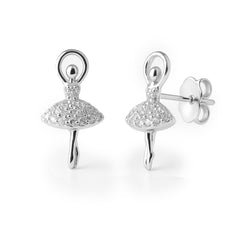 Broquel Bailarina Plata .925 con Rodio