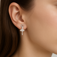 Broquel Bailarina Plata .925 con Rodio