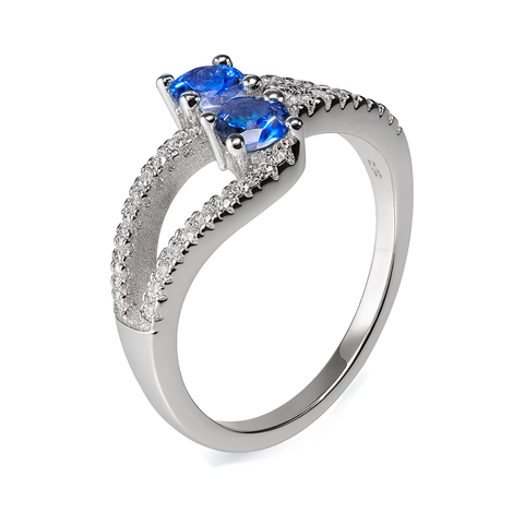Anillo doble circonia Plata .925