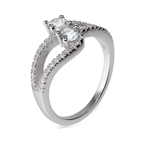 Anillo doble circonia Plata .925