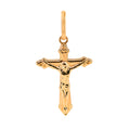 Dije Cruz con Cristo Bombeado 3 cm Oro 14K