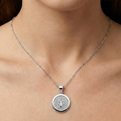 Dije Medalla de San Benito de 2cm Plata .925
