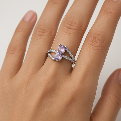 Anillo doble circonia Plata .925