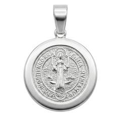 Dije Medalla de San Benito de 2cm Plata .925