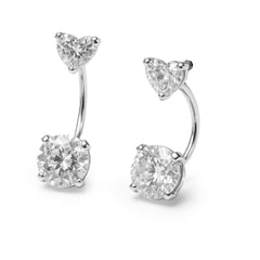 Broquel Telefono Corazón y Circulo Circonias Plata .925