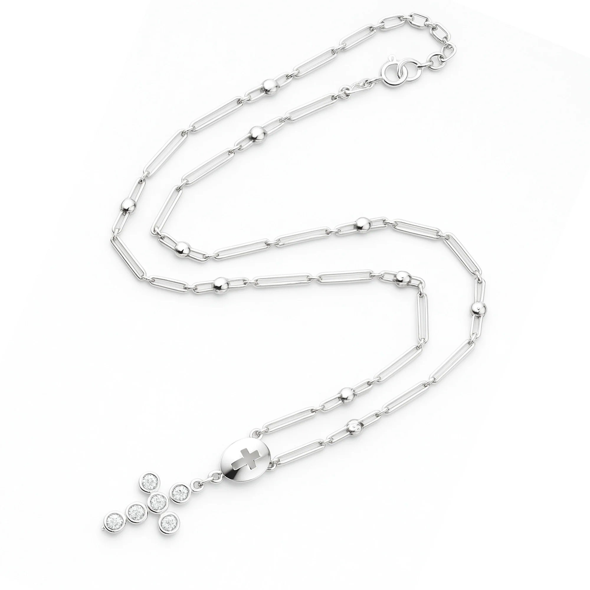 Rosario Cruz con Circonias Plata .925