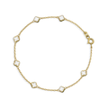 Pulsera Flor Inspirada Van C Madre Perla Oro 10K