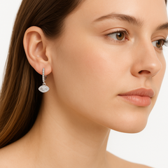 Huggies Ojo Turco con Circonias Plata .925 con Rodio