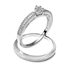Anillos Alianza con Micro Circonias y Circonias Baguette Plata .925 con Rodio
