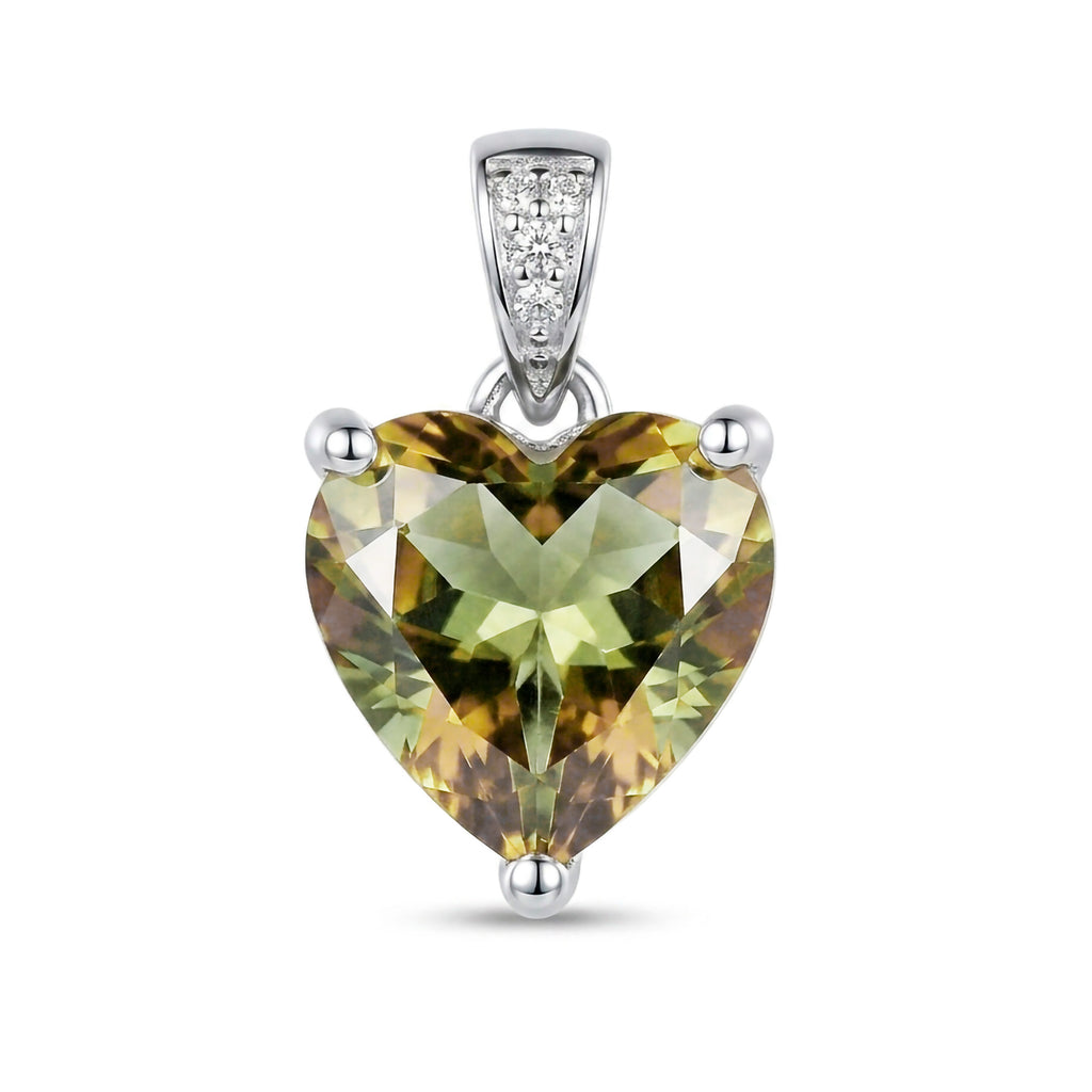 Dije Piedras SemiPreciosas Corazón de Zultanita, Plata .925 con Baño de Rodio