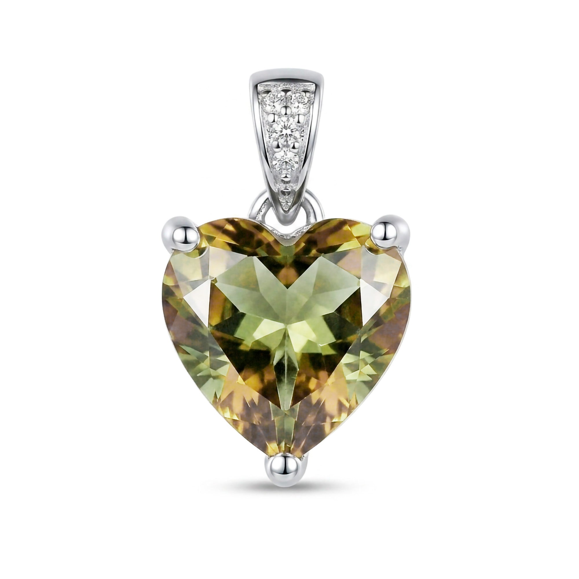 Dije Piedras SemiPreciosas Corazón de Zultanita, Plata .925 con Baño de Rodio