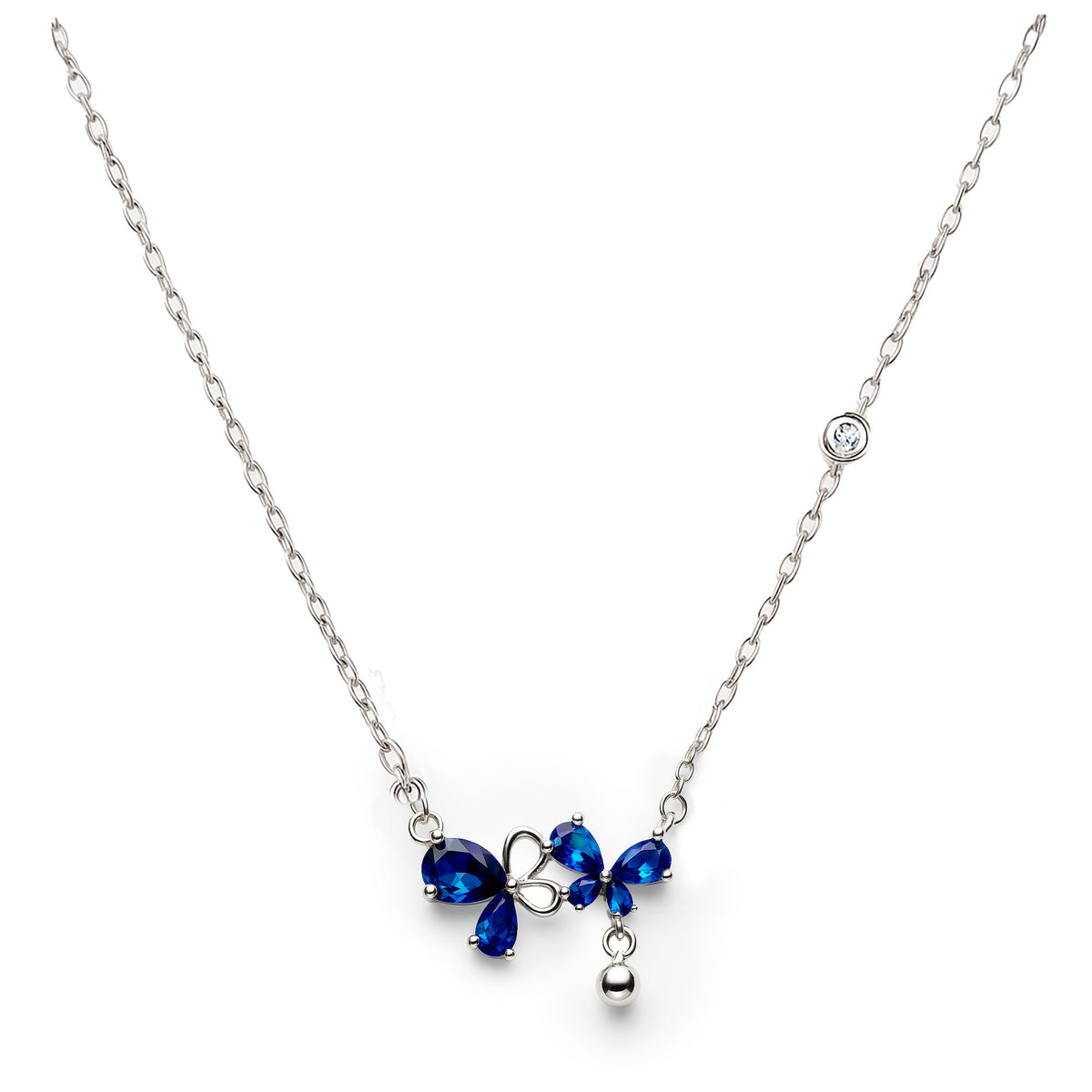 COLLAR MARIPOSAS PLATA .925