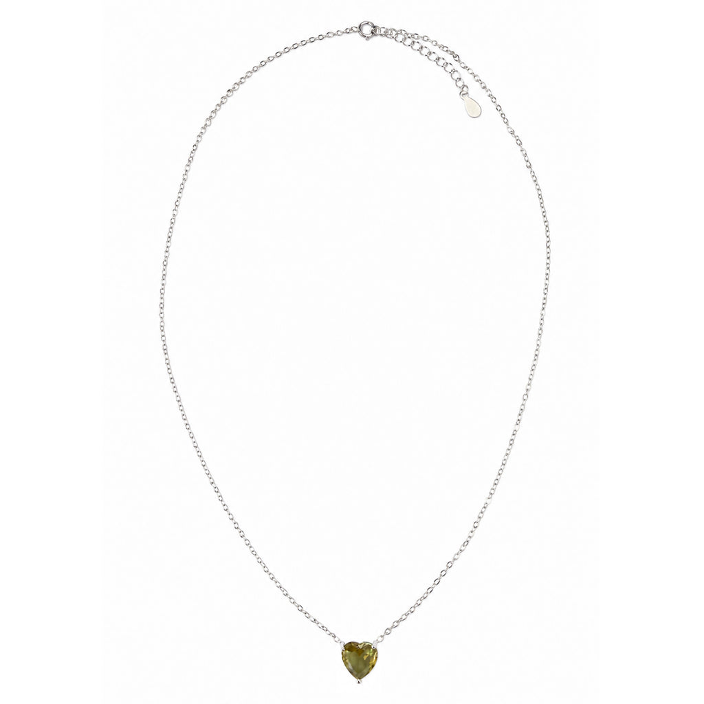 Collar Piedras SemiPreciosas Corazón de Zultanita, Plata .925 con Baño de Rodio