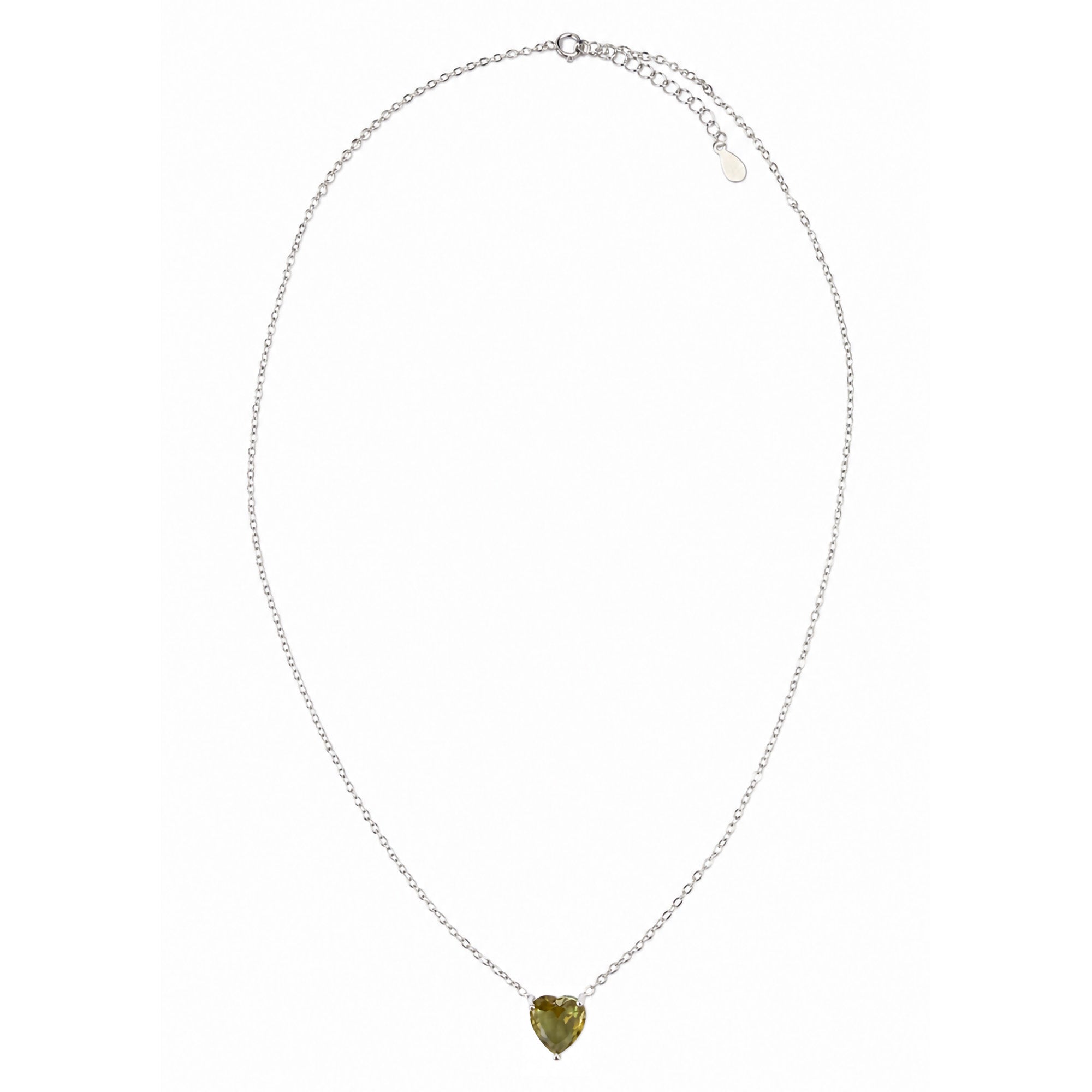 Collar Piedras SemiPreciosas Corazón de Zultanita, Plata .925 con Baño de Rodio