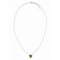 Collar Piedras SemiPreciosas Corazón de Zultanita, Plata .925 con Baño de Rodio