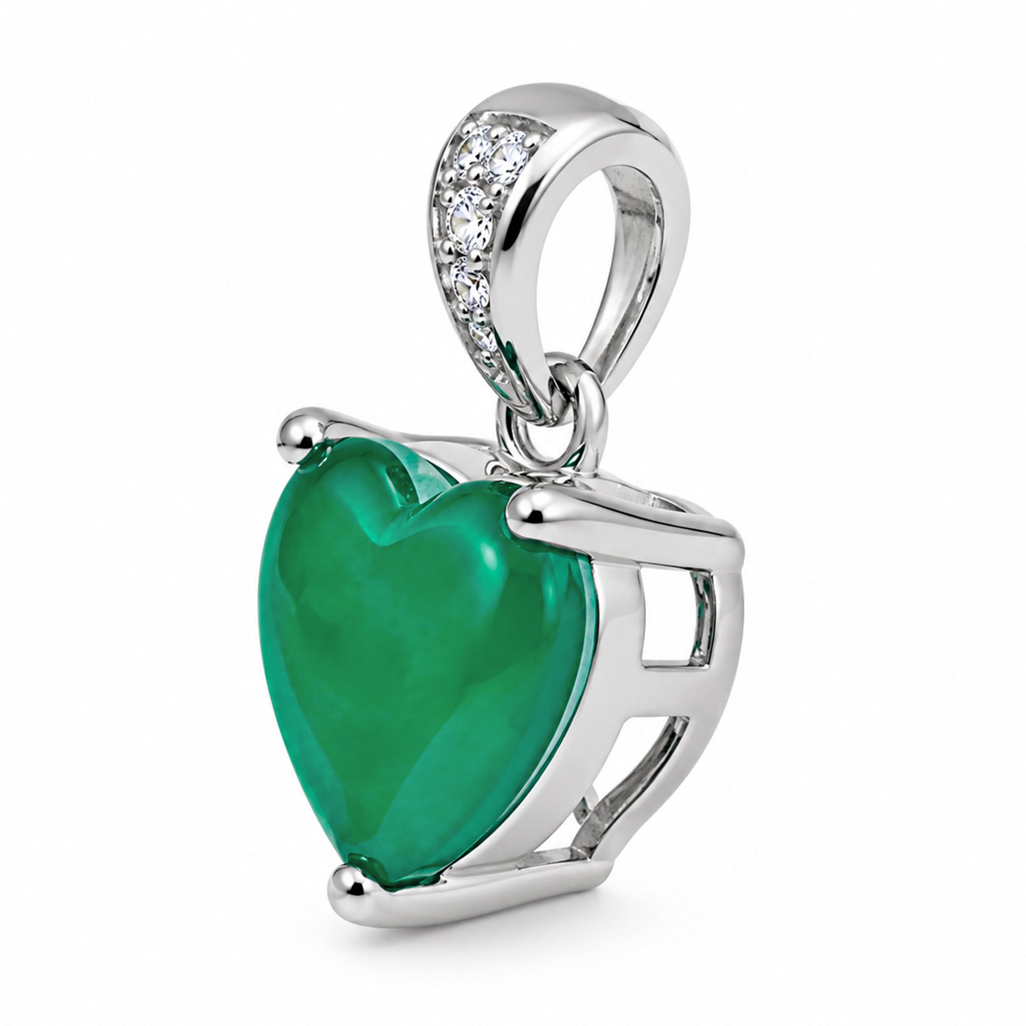 Dije Turmalina Paraiba Maxi Corazón con Circonias, Plata .925 con Rodio