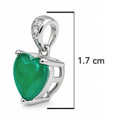 Dije Turmalina Paraiba Maxi Corazón con Circonias, Plata .925 con Rodio