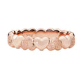 Anillo Inspirado Pan 1.1 Corazones Liso y Arenado Plata .925 con Bano de Oro Rosa