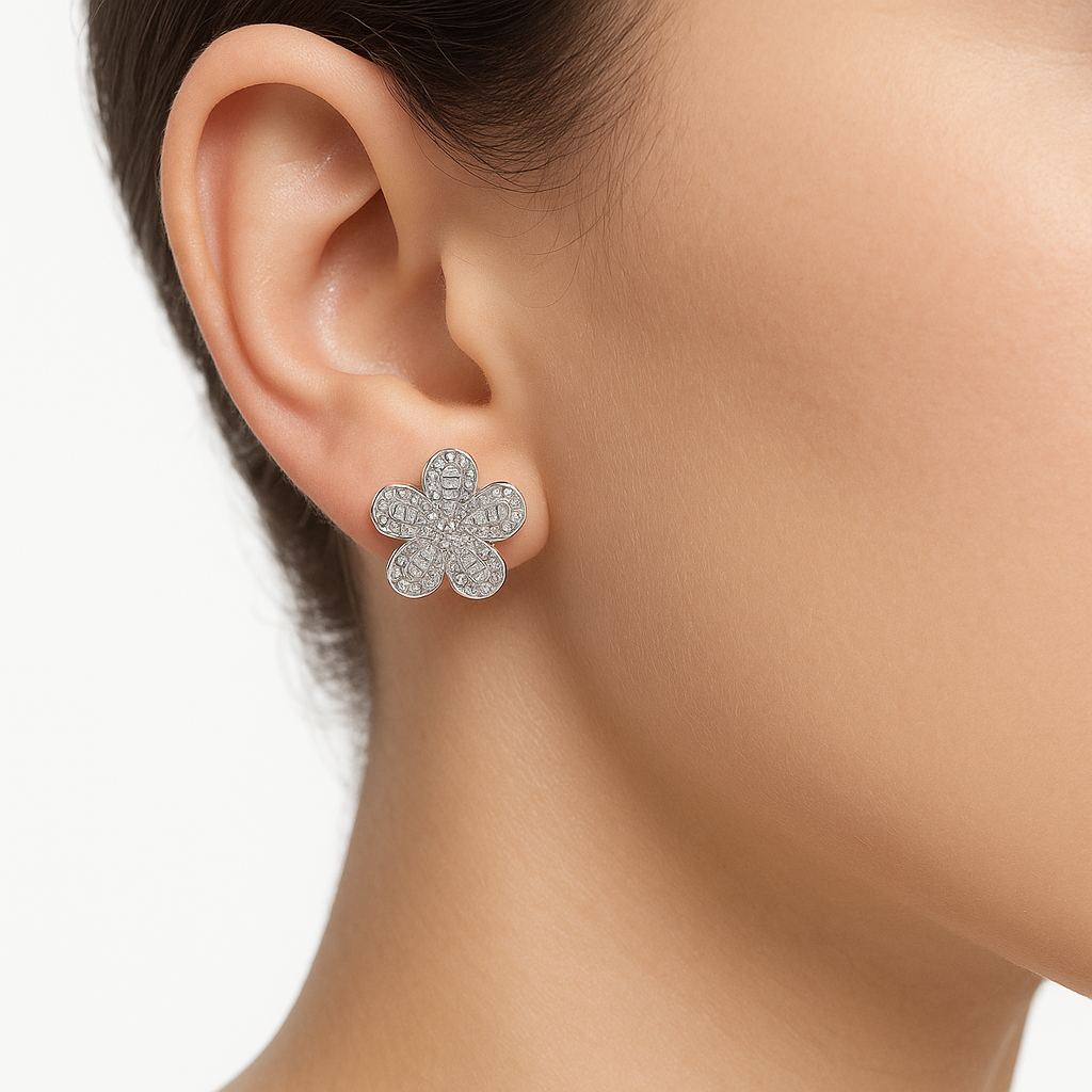 Broquel flor Plata .925