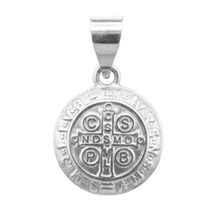 Dije Medalla Bombeado de San Benito 1.8cm Plata .925
