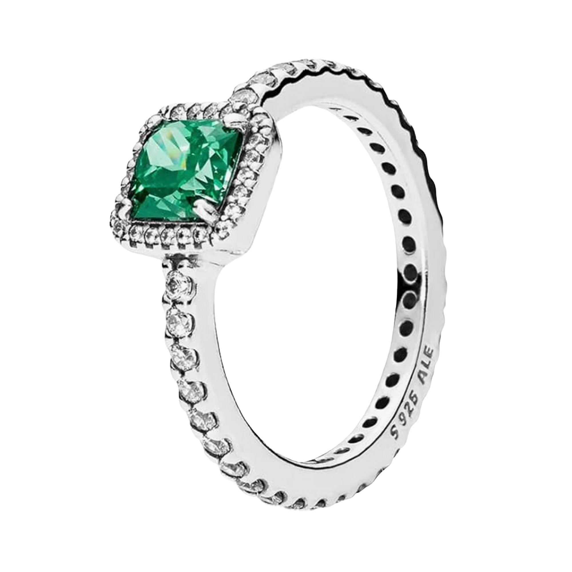 Anillo Inspirado Pan 1.1 Circonia Cuadrada con Micro Circonias Plata .925