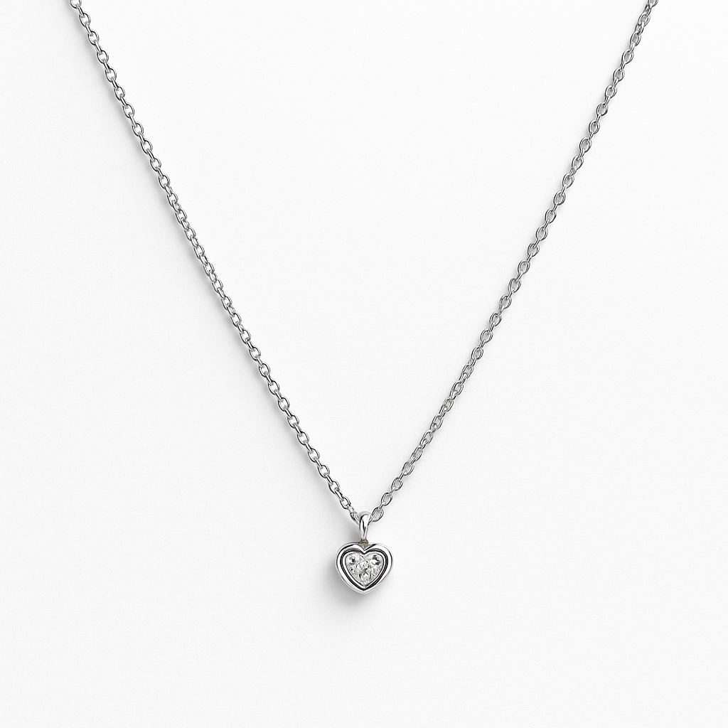 COLLAR CORAZON PLATA .925