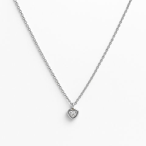 COLLAR CORAZON PLATA .925