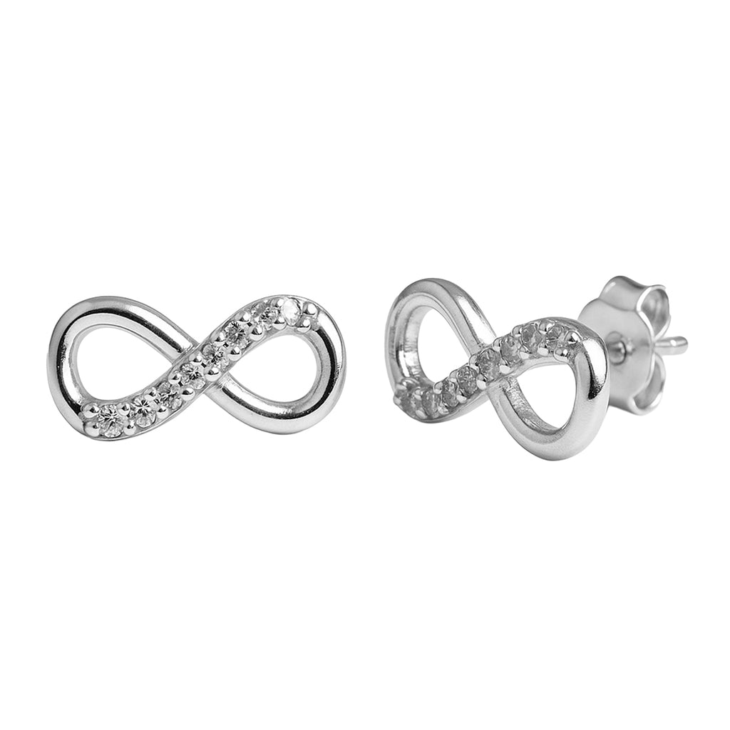 Arete Broquel Grande Infinito con Circonias Plata .925