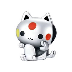 Charm Inspirado Pan 1:1 Gatito con Esmalte Plata .925