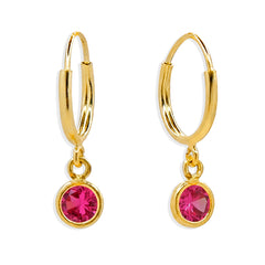 Arracada Circonia Colgante 1.7cm Oro 10K