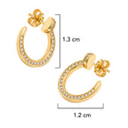 Arracada Inspirada Cartier 1:1 Clavo con Circonias Chico, Plata .925 con Baño de Oro 18k