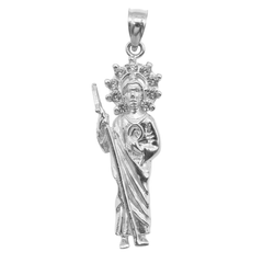 Dije San Judas Tadeo con Micro Circonias Plata .925