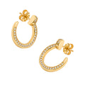 Arracada Inspirada Cartier 1:1 Clavo con Circonias Chico, Plata .925 con Baño de Oro 18k