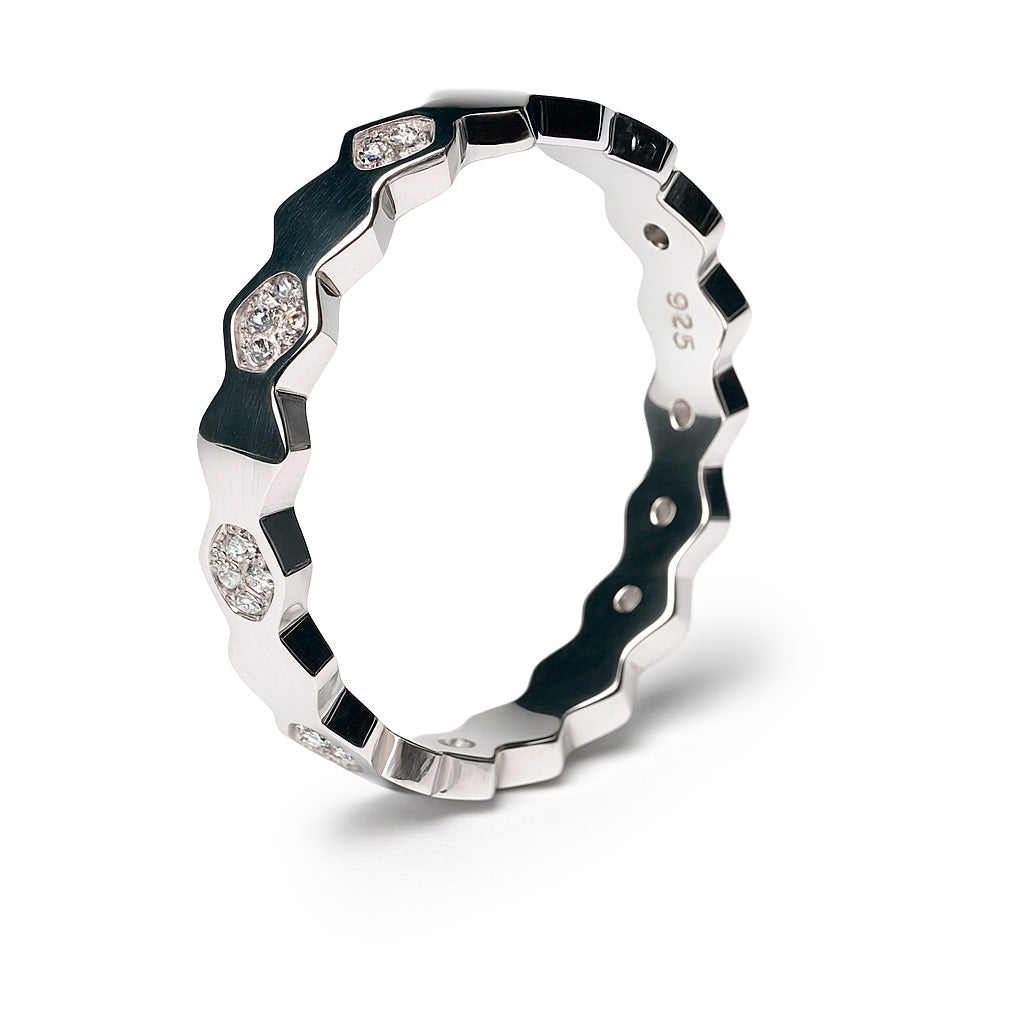 Anillo churumbela con circonias Plata .925