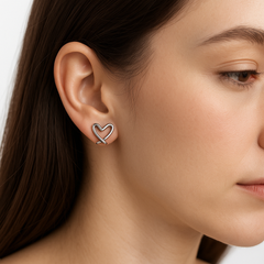 Broquel Silueta Corazón Liso Encontrado Plata .925