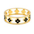 Anillo Inspirado LV Flores Negras Oro 10K